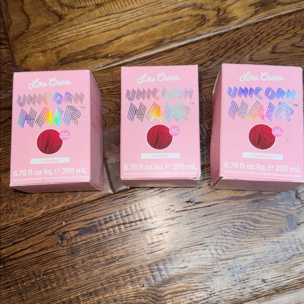 NWT Bundle of 3 Lime Crime Unicorn Hair Tint - Valentine in color - Picture 4 of 9